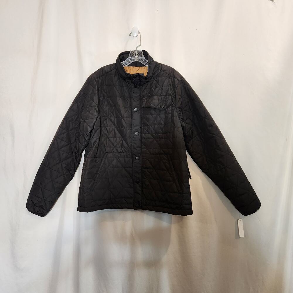 ICEBURG Black Quilted Thin Layer Synthetic Down Jacket Mens Medium Pockets NEW